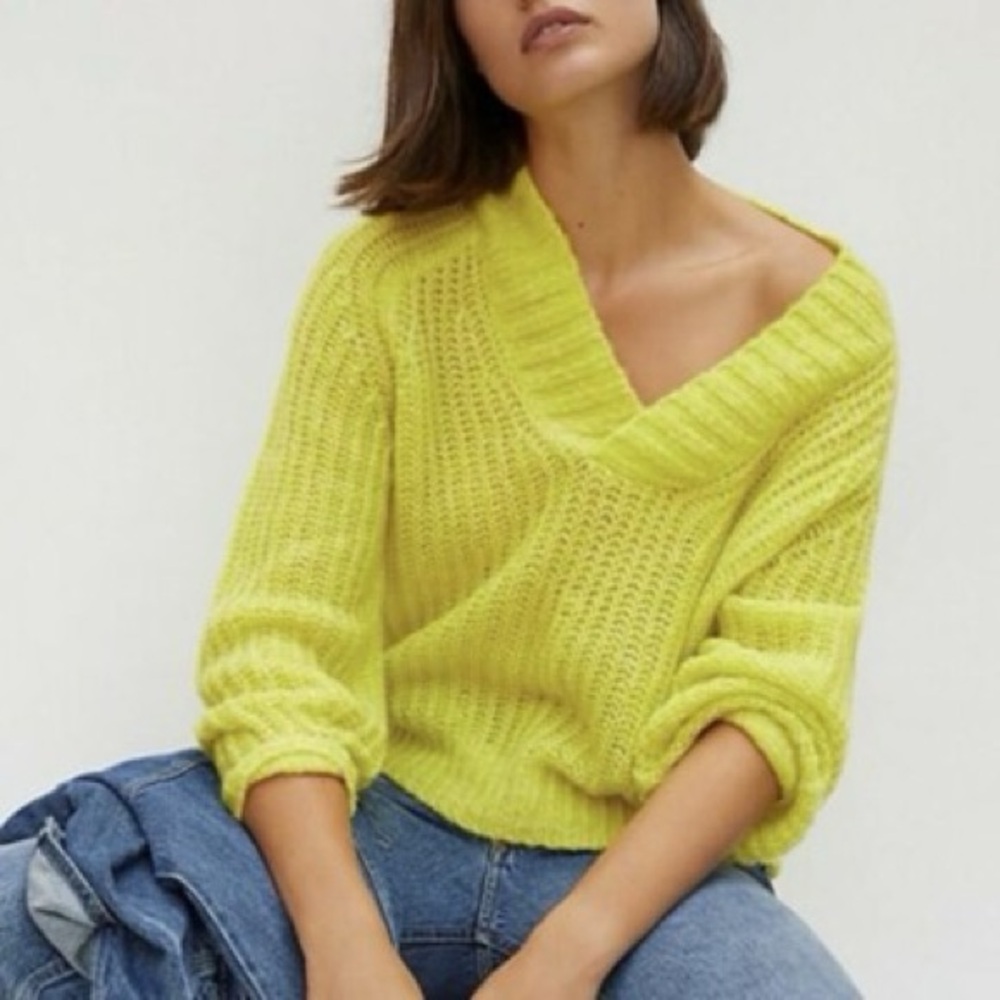 Anthropologie Honore Ribbed Wool Blend Sweater